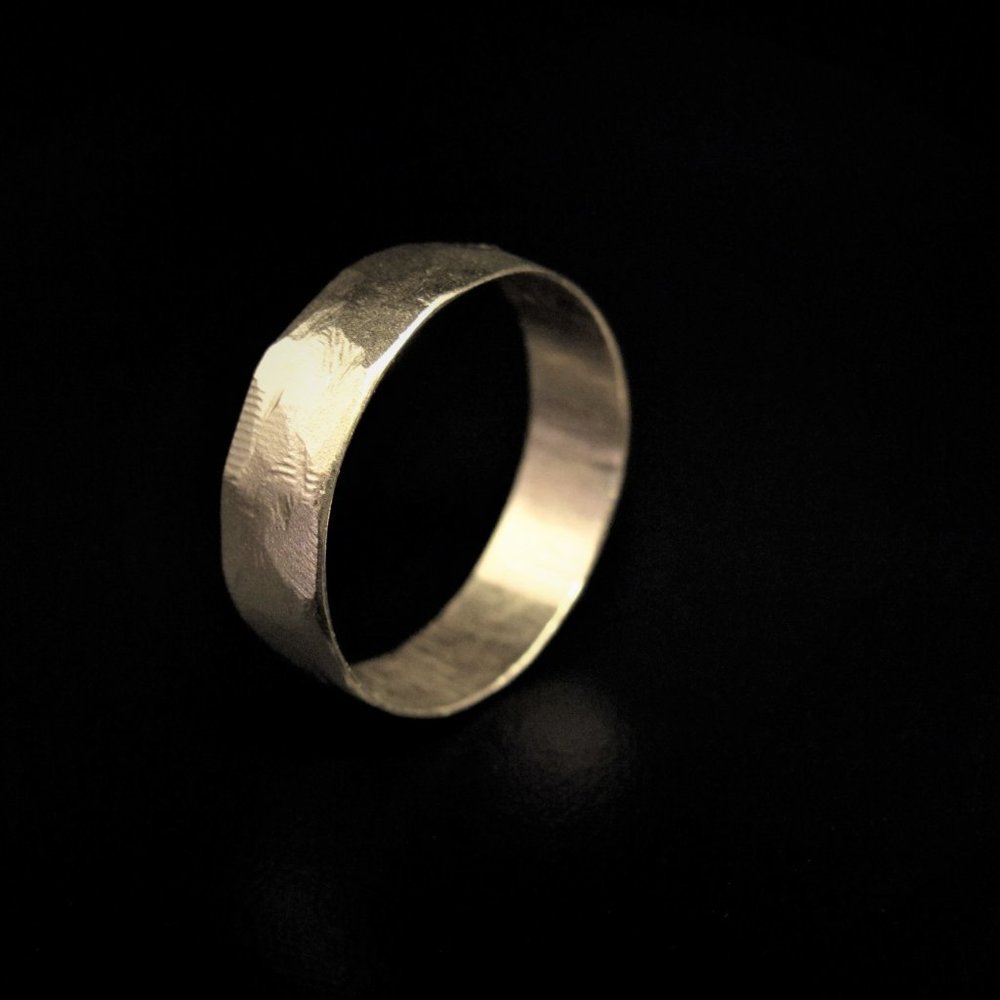 Wedding ring for men. 14k solid white gold ring. - Picture 12 of 12